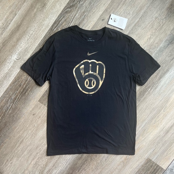 NWT Nike x MLB Milwaukee Brewers camo logo tee - Picture 1 of 8